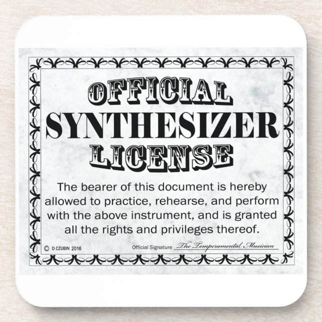 Porta-copo Licença do Synthesizer (Frente)