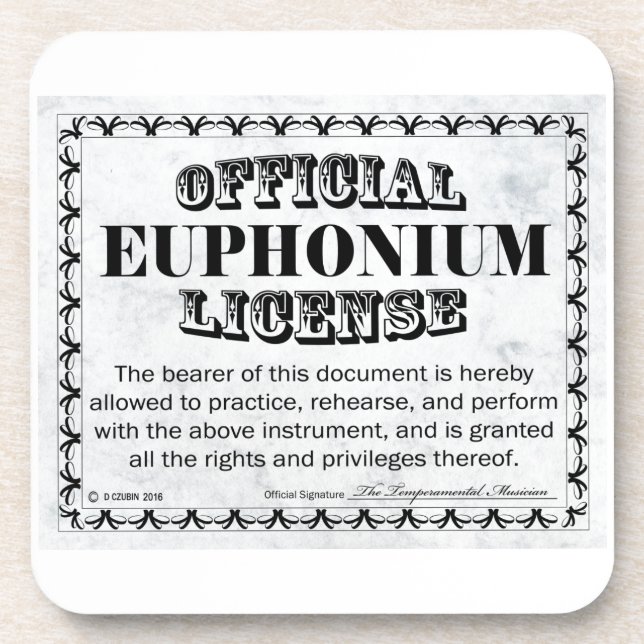 Porta-copo Licença Euphonium (Frente)