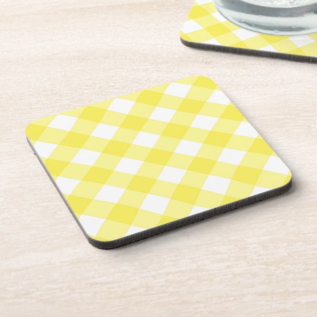 Porta-copo Light Yellow Classic Gingham Pattern (Left Side)