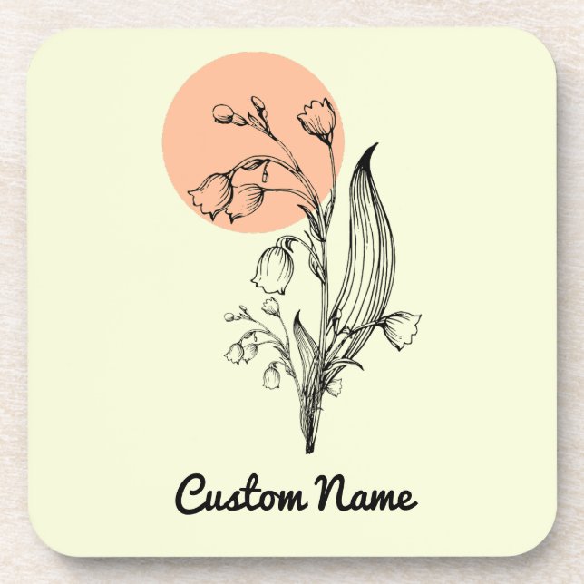 Porta-copo Lily of the Valley May Birth Month Flower (Frente)