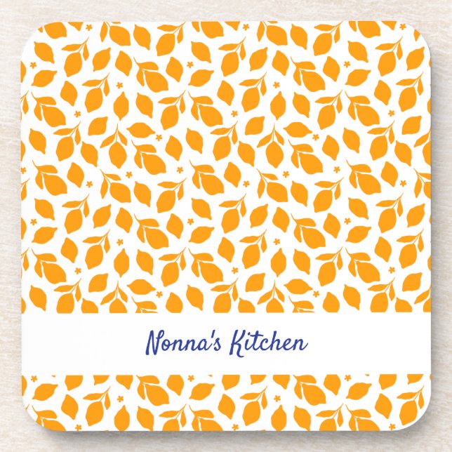 Porta-copo Limões Amarelos Italianos Desenhados À Mão Persona (Frente)