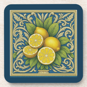 Porta-copo Limonado Amalfi Azul Mediterrâneo Art Nouveau