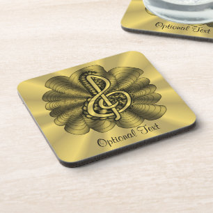 Porta-copo Limpeza Dourada de Treble de Música Personalizada