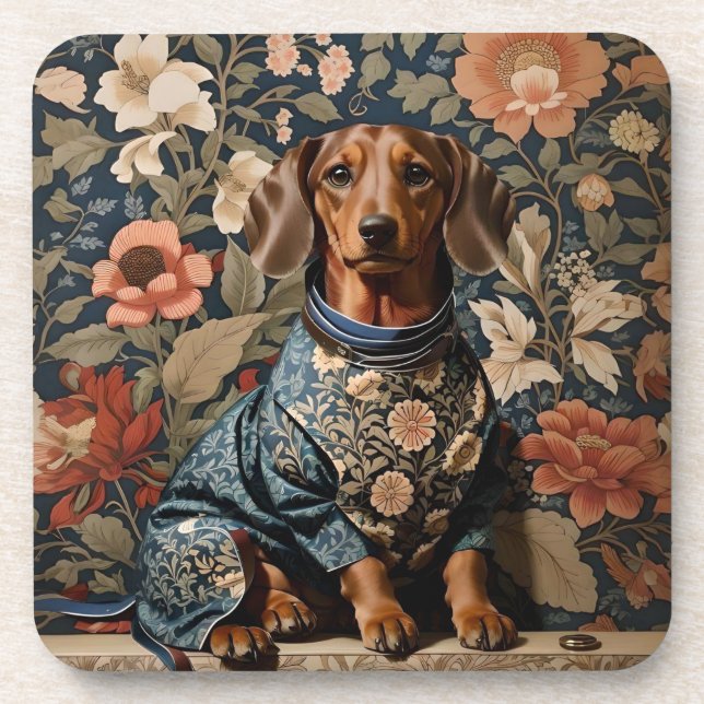 Porta-copo Linda Brown Dachshund | Retrato Dachshund (Frente)