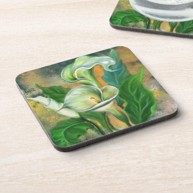 Porta-copo Linda Calla Lily Flower Bepra Coaster (Left Side)