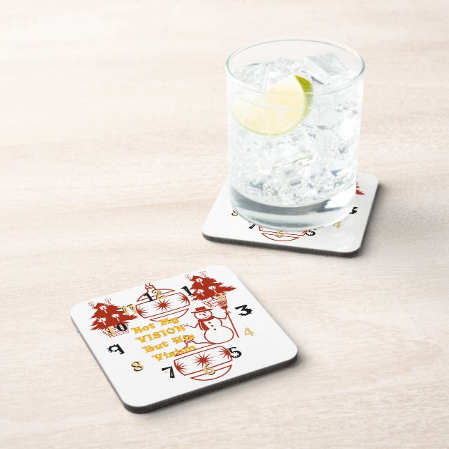 Porta-copo Linda casa vermelha para a visão de Natal (Lado Direito)