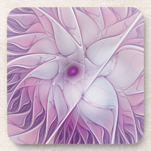 Porta-copo Linda Flor Rosa Moderna Abstrato, Arte Fractal