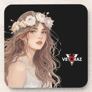 Porta-copo Linda Garota Anime Floral – Estética Pastel Suave