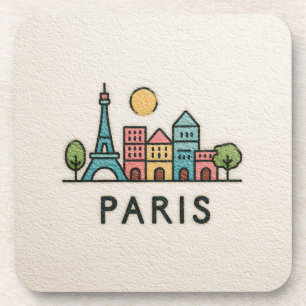 Porta-copo Linda Silhueta Minimalista de Paris