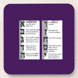Porta-copo Linda Tapeçaria dos Dez Mandamentos Hebraicos
