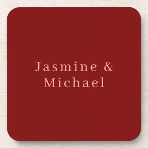 Porta-copo Lindo Minimalista Nome Próprio Vermelho Escuro & P