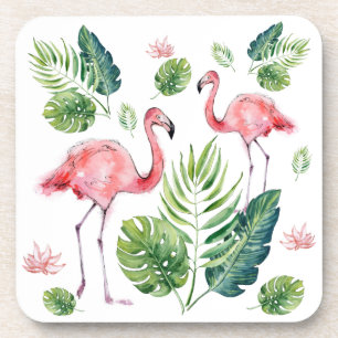 Porta-copo Lindos flamingos cor-de-rosa