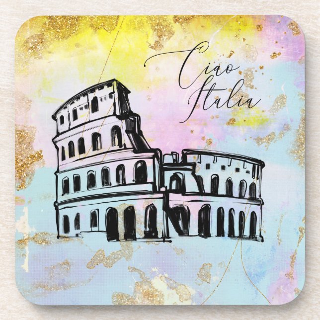 Porta-copo *~* Língua italiana Ciao Italia Glitter (Frente)