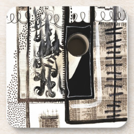 Porta-copo Linguagem da Cidade em Preto e Branco