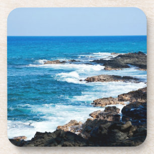 Porta-copo Linha havaiana ondas da costa do oceano da lava de