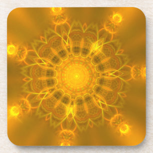 Porta-copo Linhas de renda Mandala Brilhante Brilho Amarelo Q