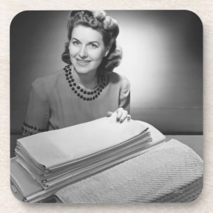 Porta-copo Linho e toalhas passados