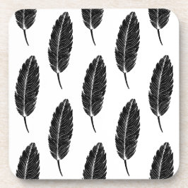 Porta-copo Linoco de pena russa preto-e-branco