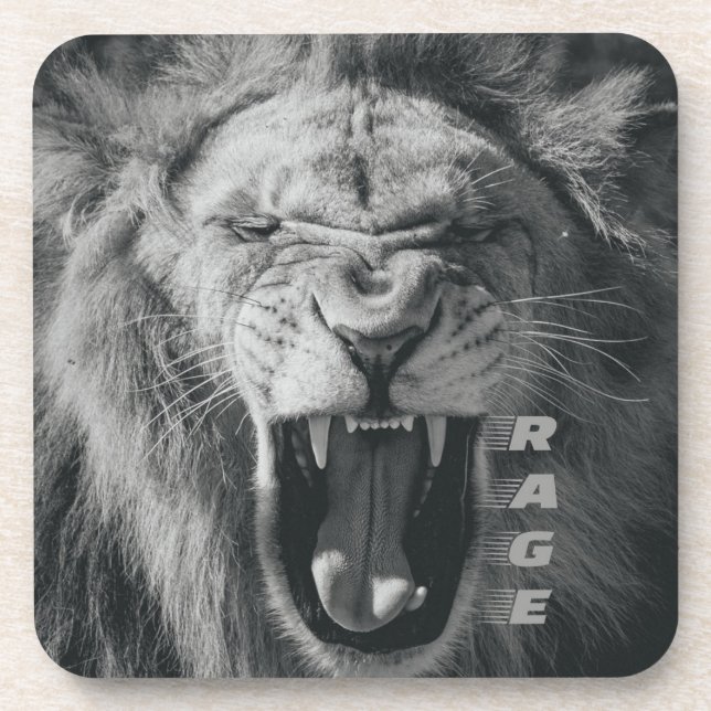 Porta-copo Lion Rage Black and White Roar (Frente)