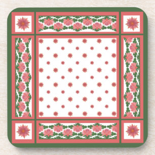 Porta-copo Lírios de água cor-de-rosa no conjunto branco de P