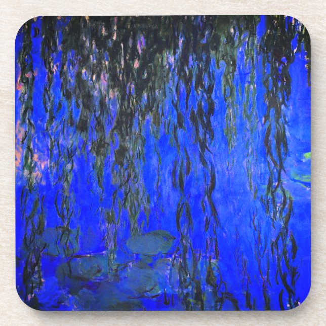Porta-copo Lírios de água monet e ramificações de salgueiro (Frente)