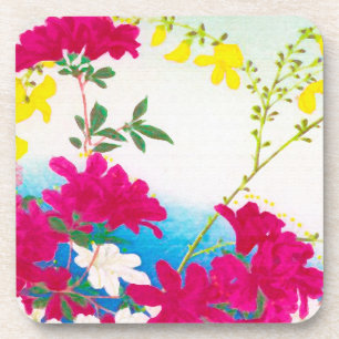 Porta-copo Lírios do dia japonês - magenta, azul amarelo