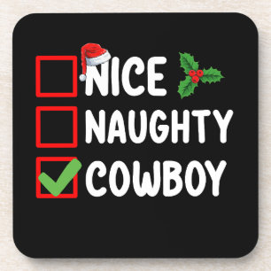 Porta-copo Lista de Natal de Cowboy Bonzinho Malvado Feriado
