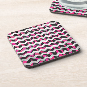 Porta-copo Listra de Zebra Preta e Rosa Neon