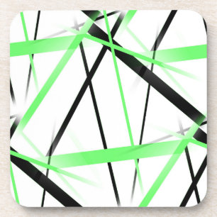 Porta-copo Listras de cal verde e preto cruzadas em branco