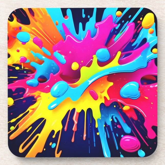 Porta-copo Listras de Pintura Fluorescentes Dinâmicas (Frente)