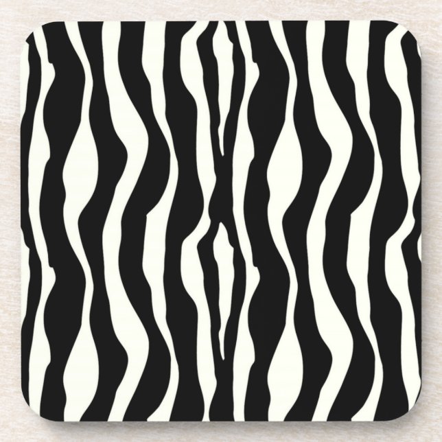 Porta-copo Listras de zebra - Preto e Branco (Frente)
