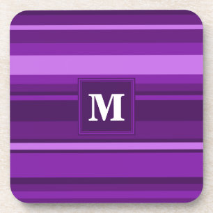Porta-copo Listras do roxo do monograma