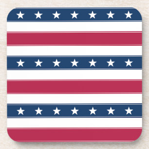 Porta-copo Listras Patrióticas Vermelho Branco e Azul
