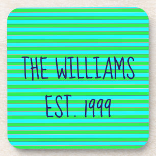 Porta-copo Listras verdes e azuis bonito