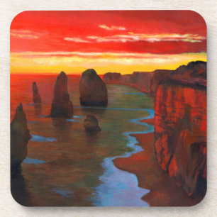 Porta-copo Litoral rochoso no por do sol