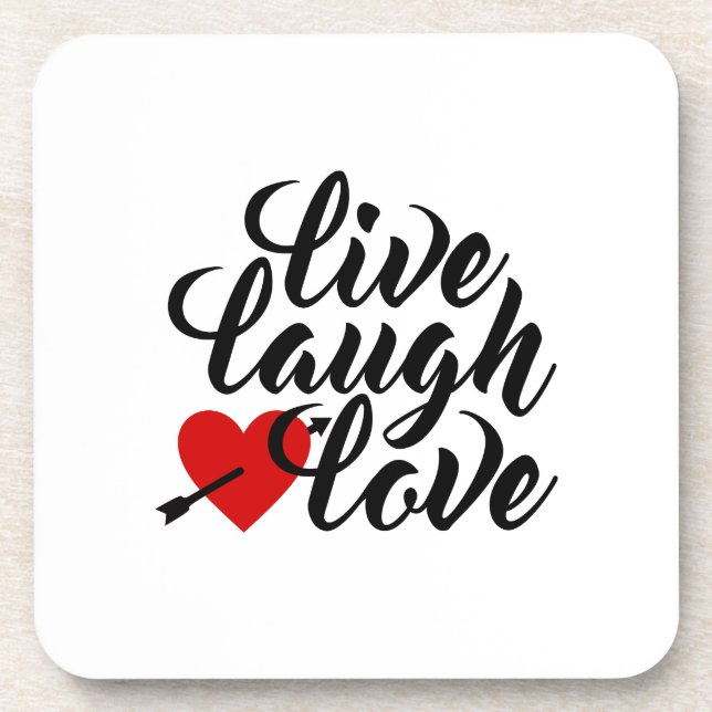 Porta-copo Live Laugh Love Namorados Calliographic | PORTA CO (Frente)