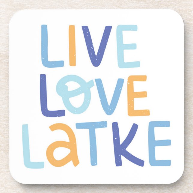 Porta-copo Live Love Latke Hanukkah Design (Frente)