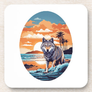 Porta-copo Lobo na Praia