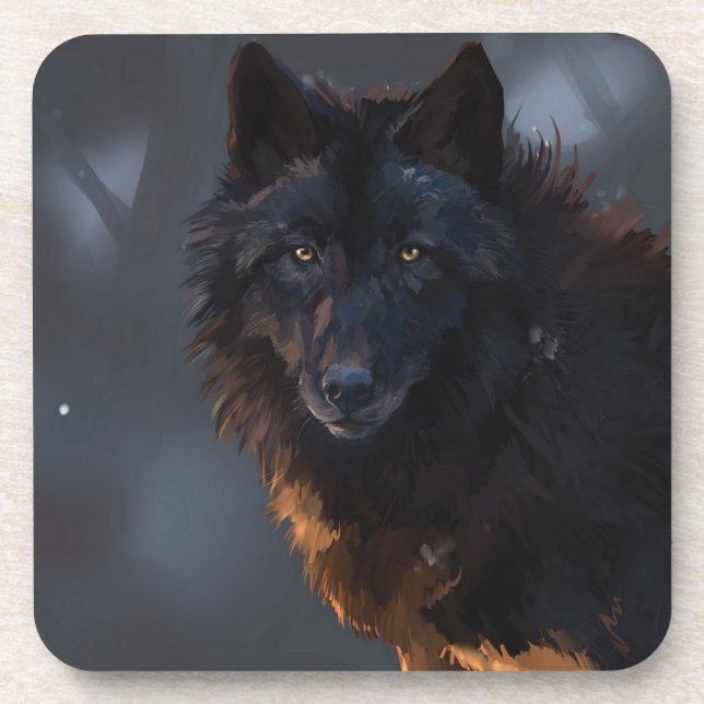 Porta-copo Lobo Negro (Frente)