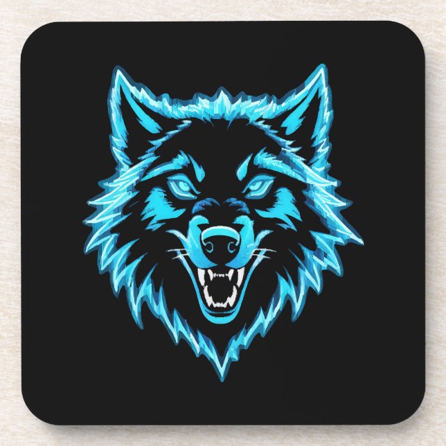 Porta-copo Lobo Neon (Frente)