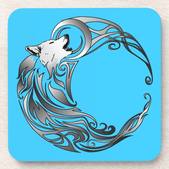 Porta-copo Lobo Tribal - Sombreado (Frente)