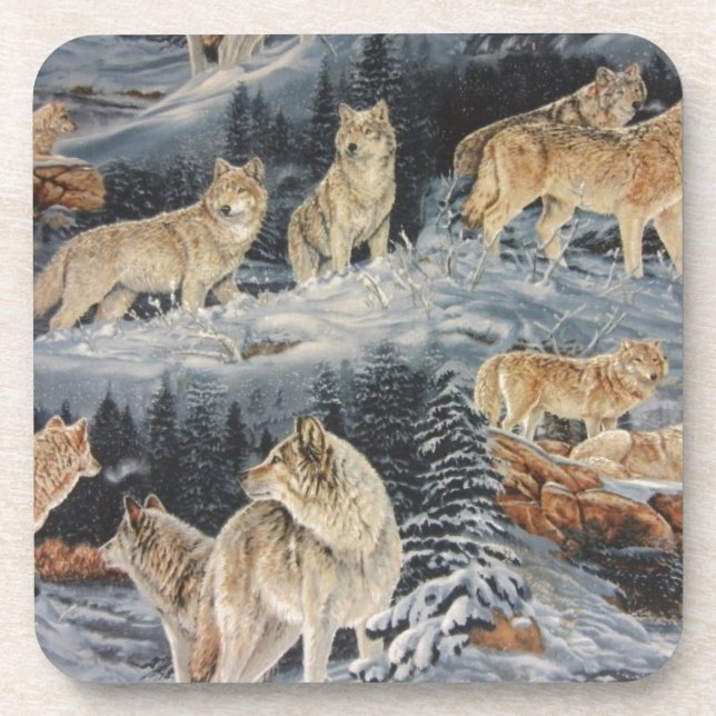 Porta-copo Lobos de inverno (Frente)