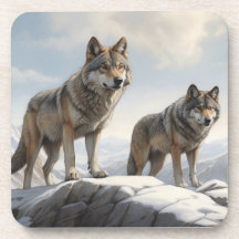 Lobos em uma montanha