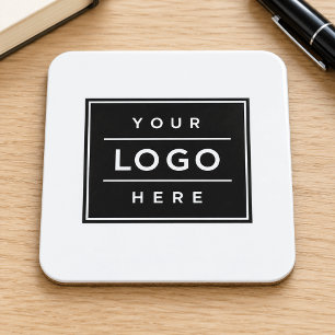 Porta-copo Logotipo Branco Personalizado Quadrado da Empresa
