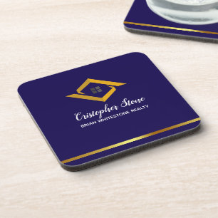 Porta-copo Logotipo de Casa Azul Marinho de Imóveis Corretor 