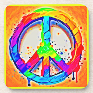 Porta-copo Logotipo de paz vibrante: Trabalho de arte colorid