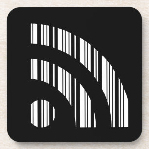 Porta-copo Logotipo do código de barras do feed RSS Design de