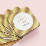 Porta-copo Logotipo Dourado Marketing comercial moderno Prese<br><div class="desc">Crie coasters de bebida personalizado com esta Porta copos de logotipo corporativo branco e Dourado. Apresentando um design de ouro falso moderno com seu logotipo no centro e texto personalizado. Perfeito para promover sua empresa e usar como presente corporativo para clientes,  eventos ou em seu escritório.</div>
