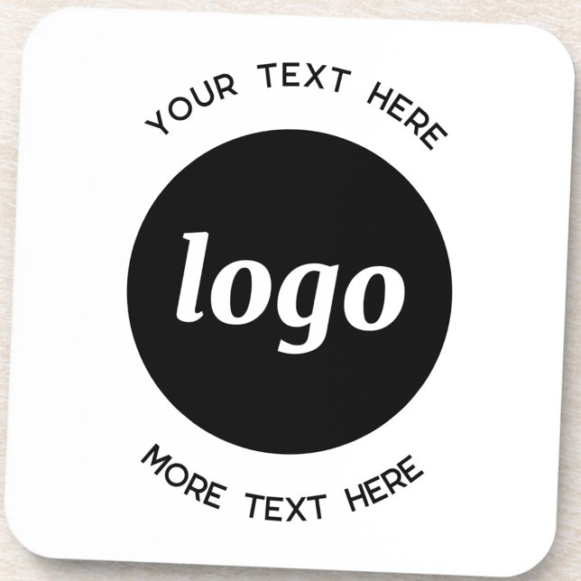 Porta-copo Logotipo Simples Com Empresa De Texto (Logo with text business promotional drinks coasters)