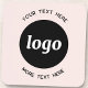 Porta-copo Logotipo Simples Com Texto Cor-De-Rosa Esbranquiça (Logo and text custom business promotional blush pink coaster)